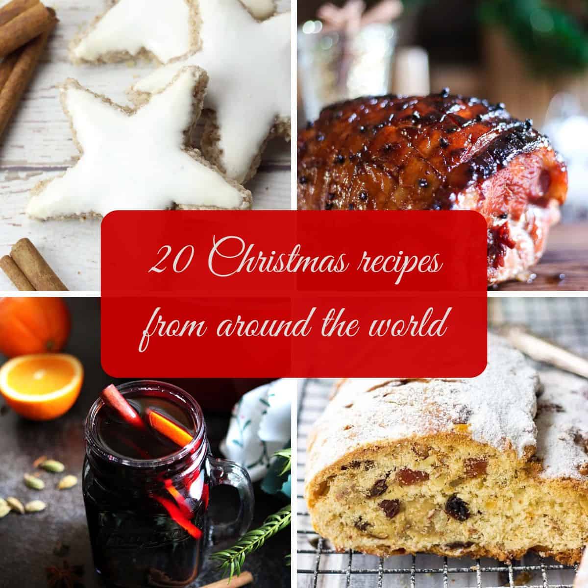Featured image with gluhwein, zimtstern, christmas stollen and meat.