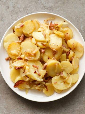 German potatoes with bacon and onions.