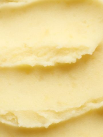 Almond milk mashed potatoes from up close.