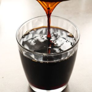 A cup of brown sugar simple syrup.