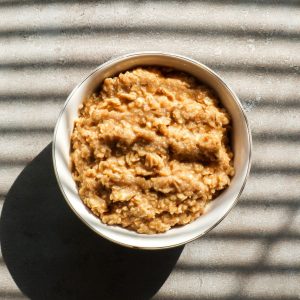 Brown sugar oatmeal in a bowl.