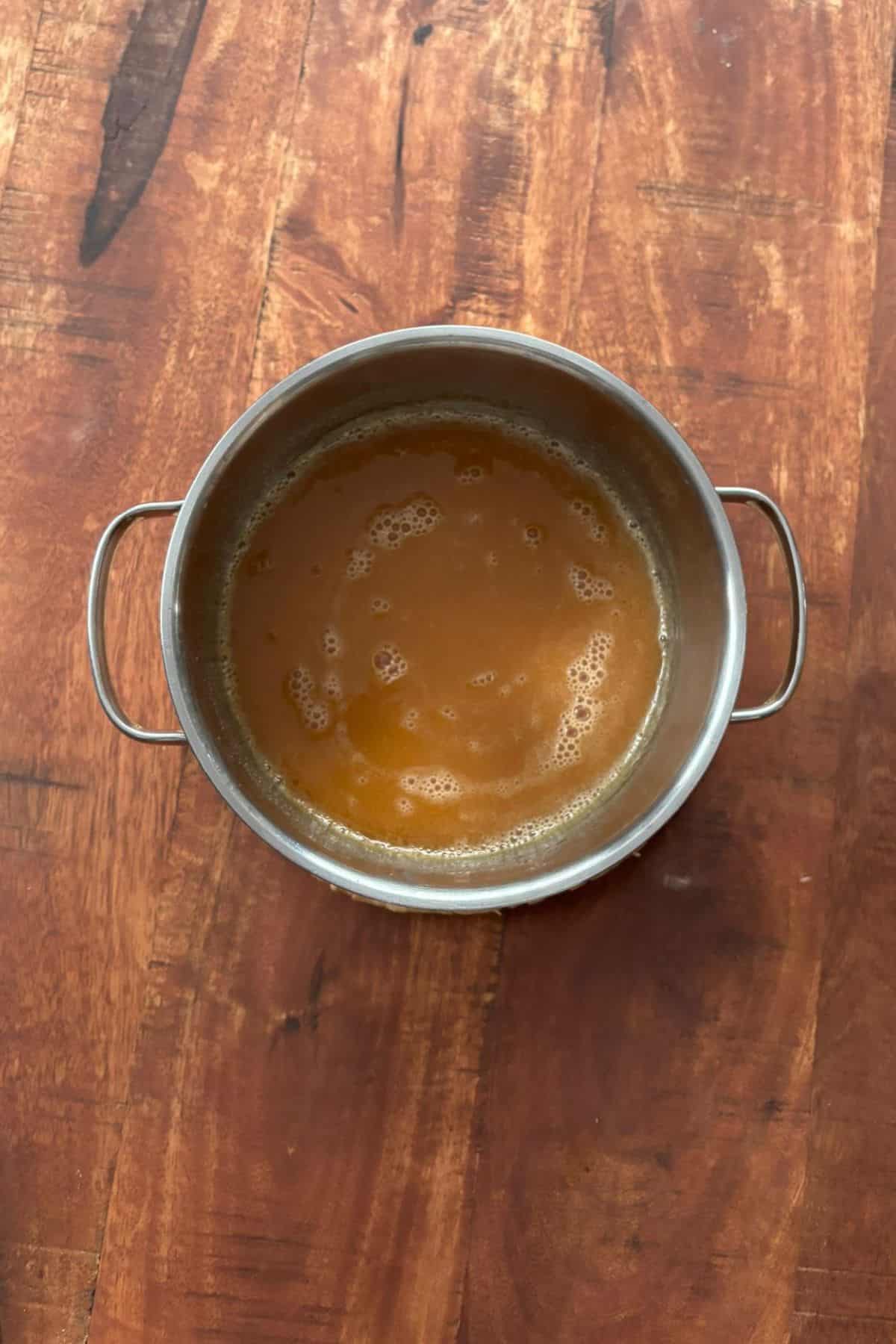 Dark caramel sauce.