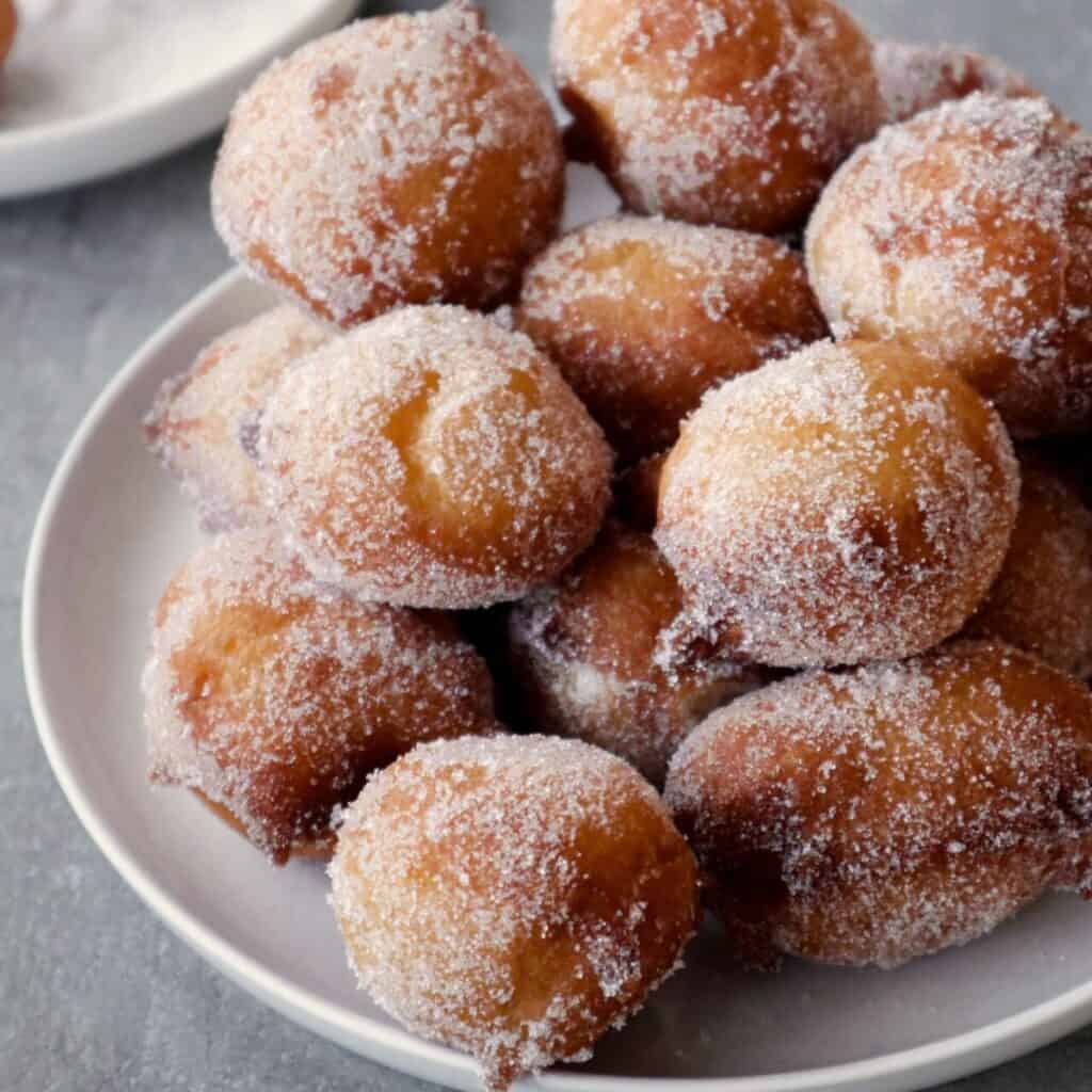 A stack of homemade applesauce fritters.