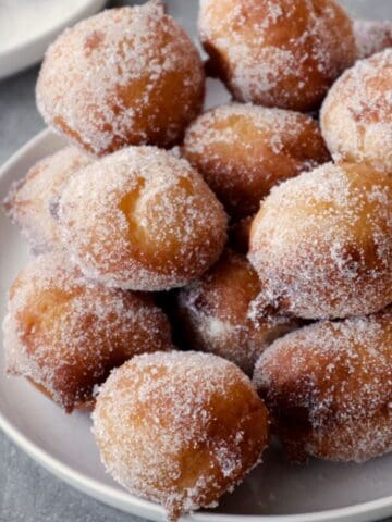 A stack of homemade applesauce fritters.
