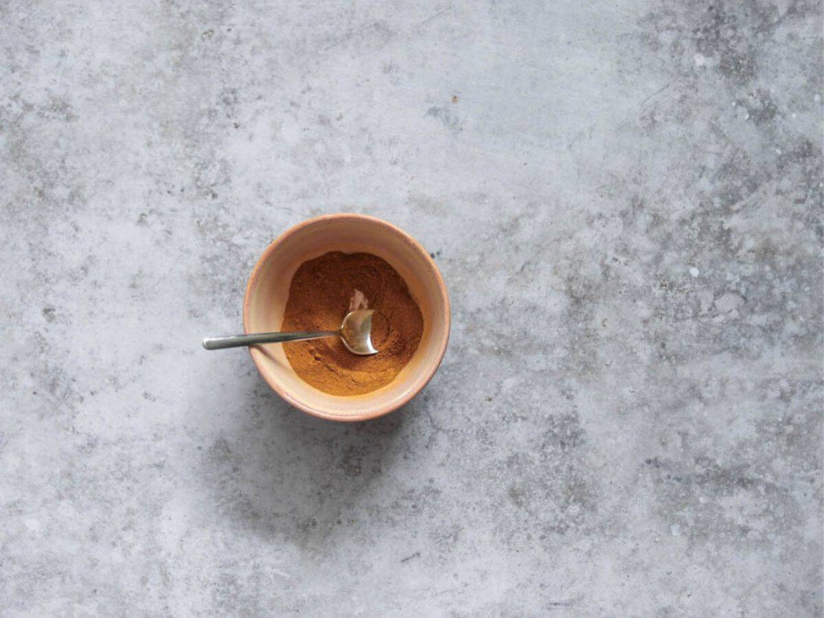 Homemade speculaas spices in a bowl.
